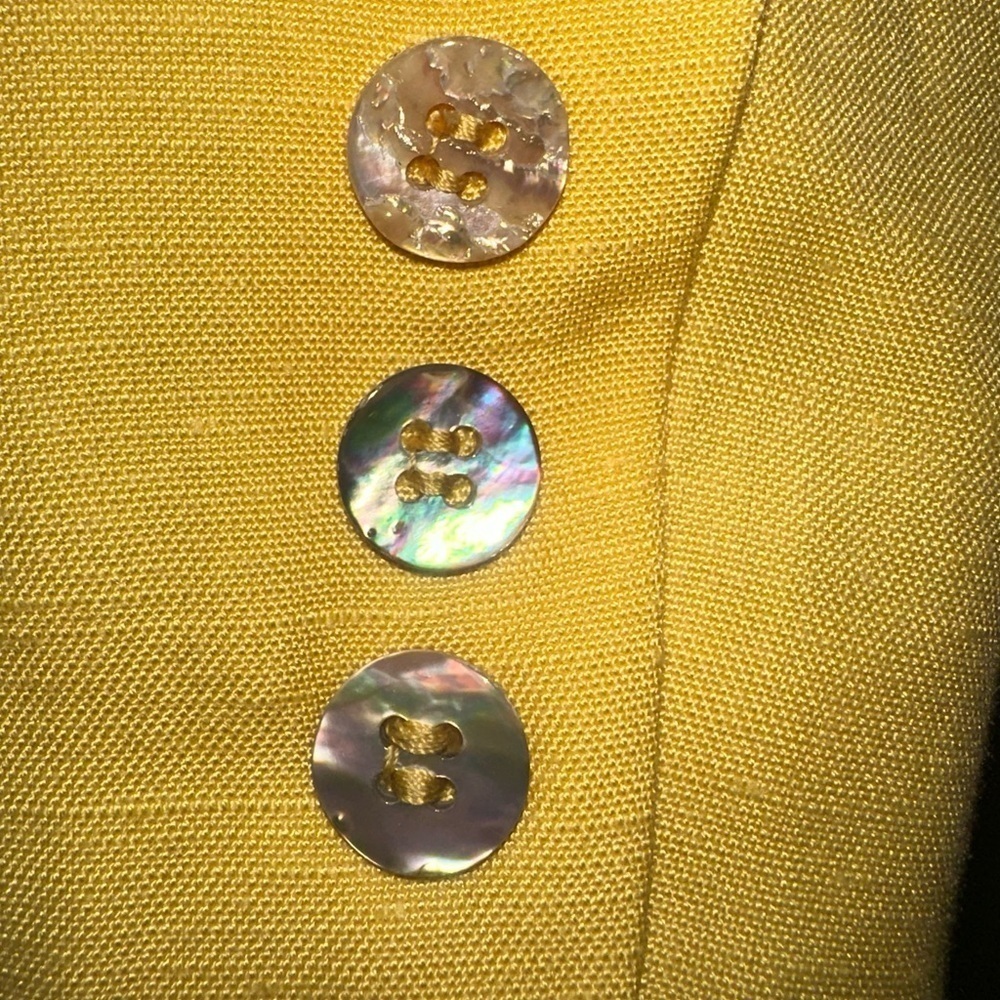 CHRISTIAN DIOR The Suit Vintage Yellow Jacket Size 4 - Picture 5 of 7
